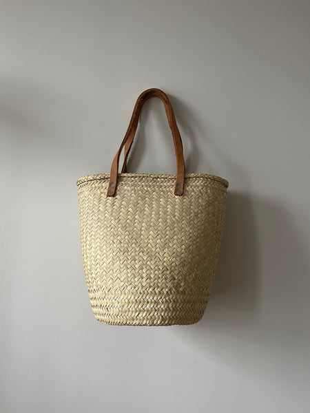 Woven Straw and Leather Bag - LG - isobel & cleo