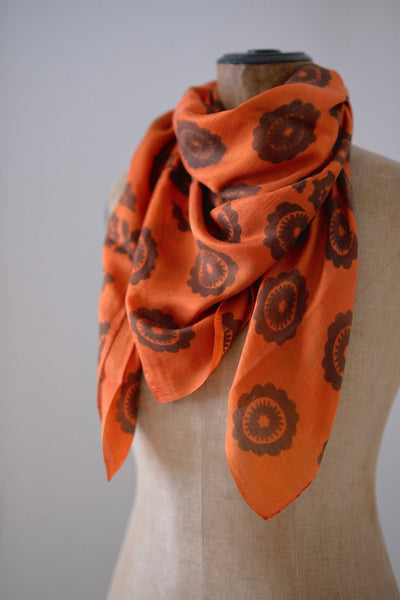 Silk Block Printed Bandana - isobel & cleo