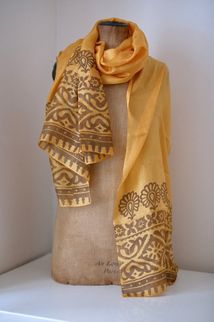 Silk Block Printed Bandana - isobel & cleo