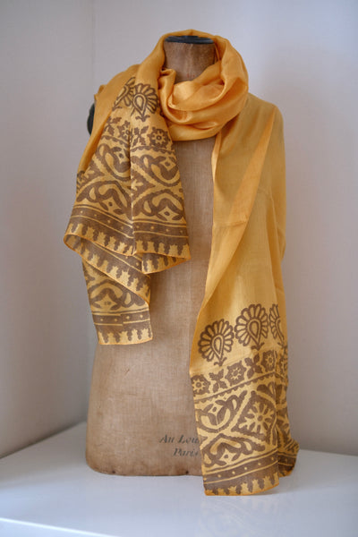 Silk Block Printed Bandana - isobel & cleo