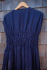 3-Tier Bias Cut Dress in Navy Blue Linen
