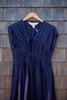 3-Tier Bias Cut Dress in Navy Blue Linen