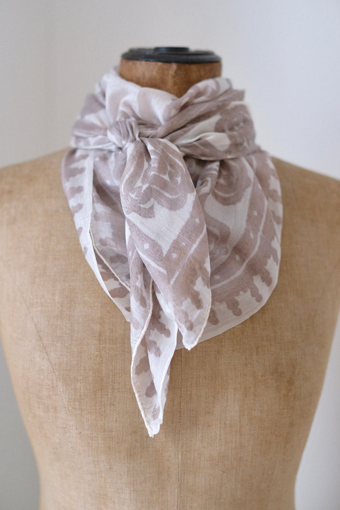 Silk Block Printed Bandana - isobel & cleo