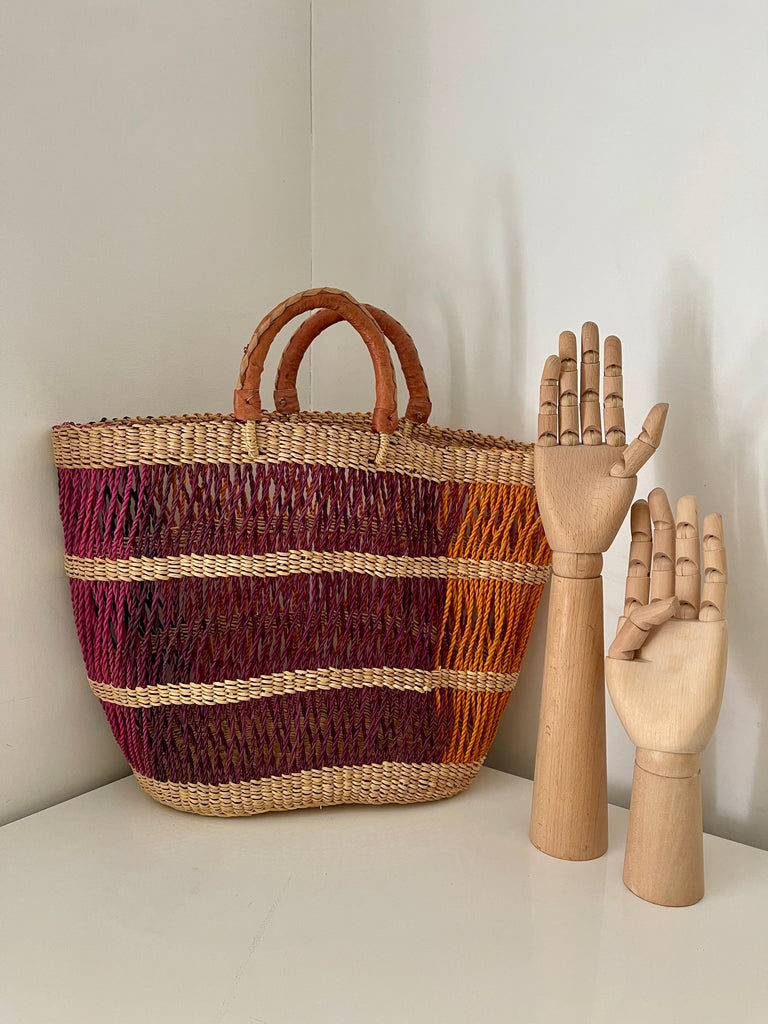 Colorful Mesh Basket Tote