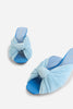 Pleated Kitten Heel - Sky