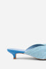 Pleated Kitten Heel - Sky