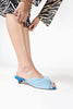 Pleated Kitten Heel - Sky