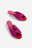 Pleated Kitten Heel - Fuchsia