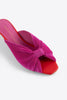 Pleated Kitten Heel - Fuchsia