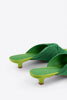 Pleated Kitten Heel - Grass