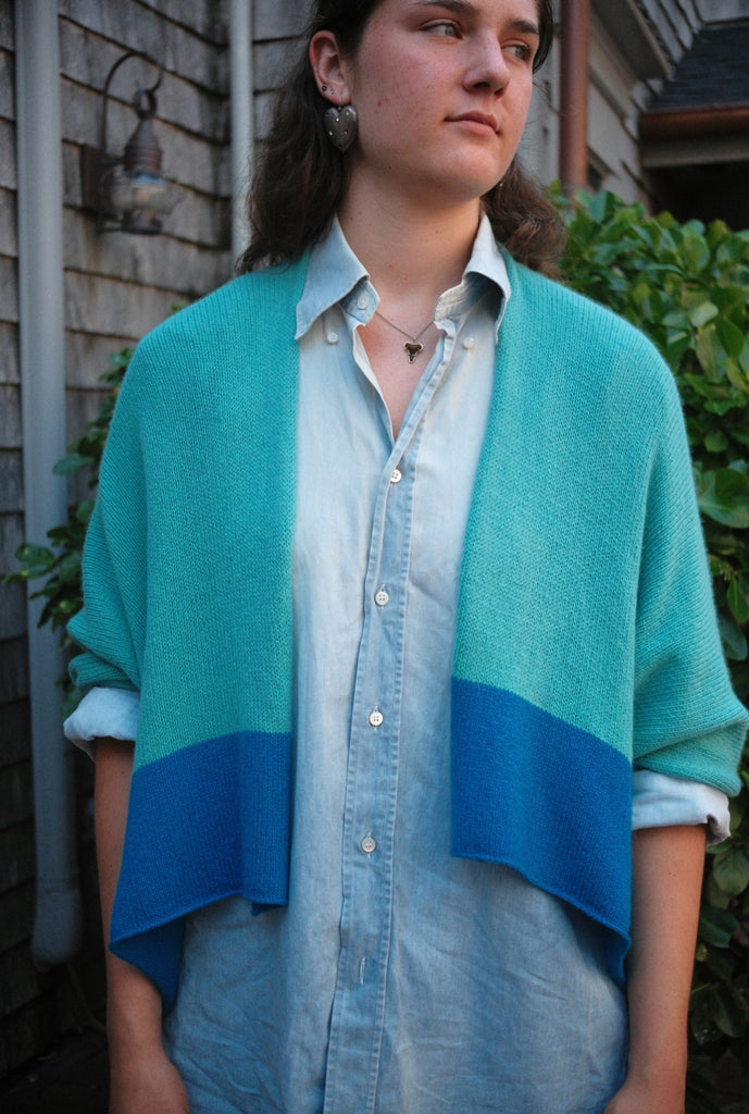 The Shortie Colorblock Poncho