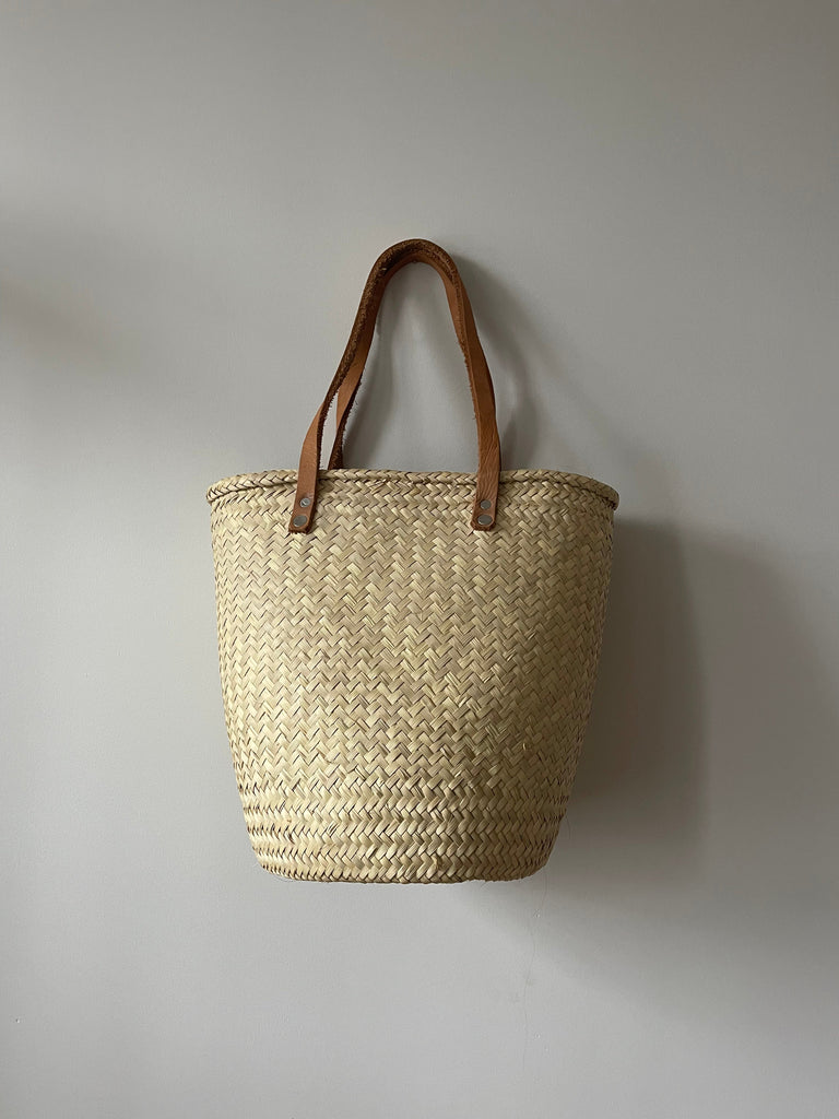 Woven Staw and Leather Bag - LG